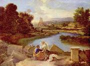 Nicolas Poussin Landschaft mit dem Hl. Matthaus oil on canvas